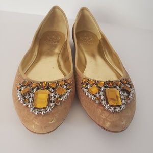 Vince Camuto - Gold Jeweled Flat - Size 10B